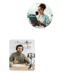 Images of influencers and professionals